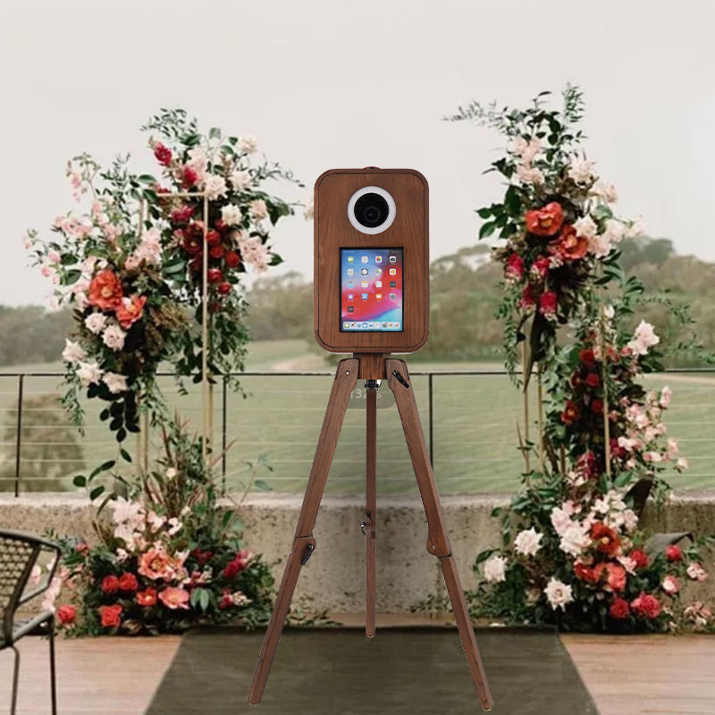 Artibooth Red Oak Retro Photo Booth for 12.9" iPad – Instant Print, DSLR Compatible, US Warehouse - Image 4