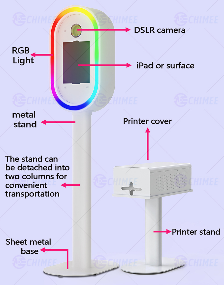 Chimee Oval iPad DSLR Photo Booth Shell – RGB LED, App/Remote Control, Tool-Free Setup, CE Certified - Image 3