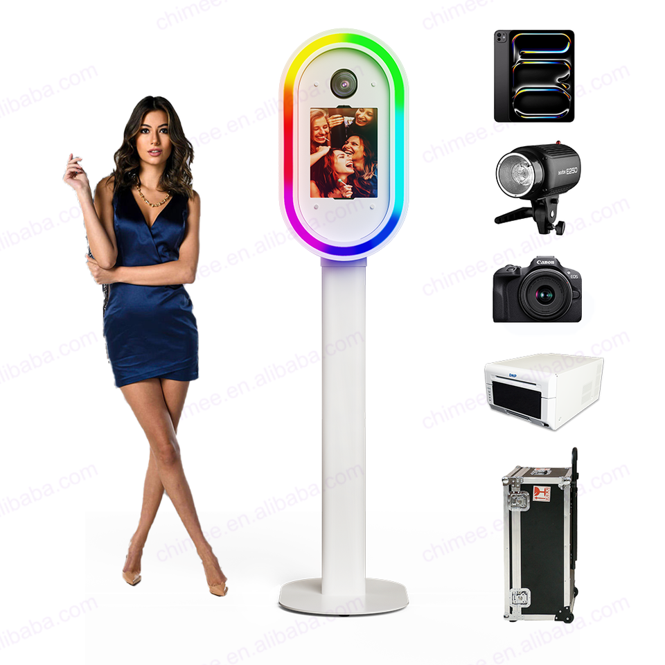 Chimee Oval iPad DSLR Photo Booth Shell – RGB LED, App/Remote Control, Tool-Free Setup, CE Certified - Image 2