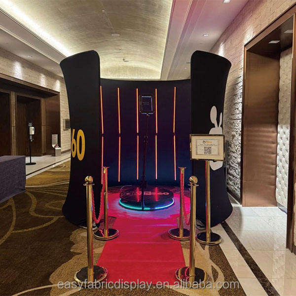 Artibooth 360 Photo Booth Overhead Enclosure Backdrop – 24 LED Lights, Aluminum, Custom Logo, 30-Min Install - Image 4