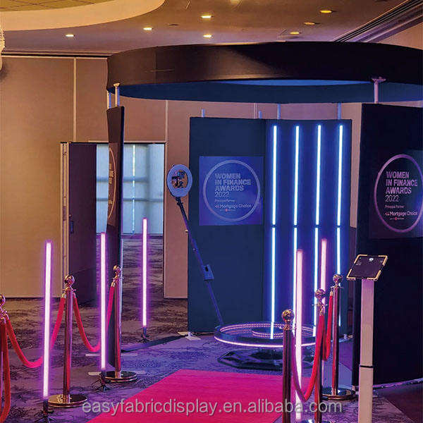 Artibooth 360 Photo Booth Overhead Enclosure Backdrop – 24 LED Lights, Aluminum, Custom Logo, 30-Min Install - Image 5