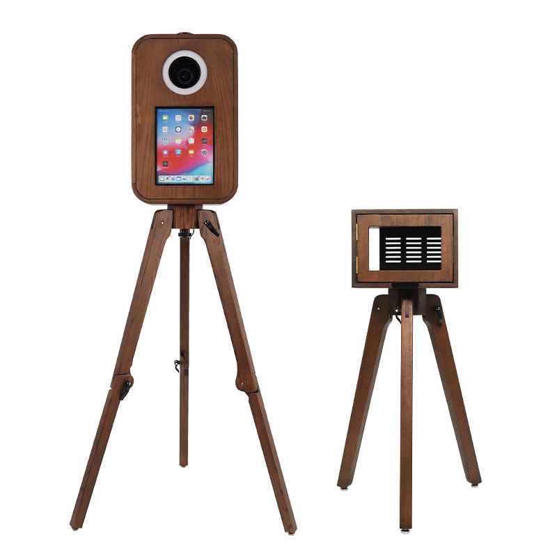 Artibooth Red Oak Retro Photo Booth for 12.9" iPad – Instant Print, DSLR Compatible, US Warehouse - Image 2