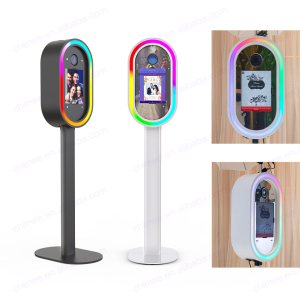 Chimee Oval iPad DSLR Photo Booth Shell – RGB LED, App/Remote Control, Tool-Free Setup, CE Certified