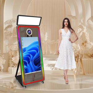 65" Magic Mirror Photo Booth – 43" Touch Screen, Metal, Instant Print, US/EU Stock