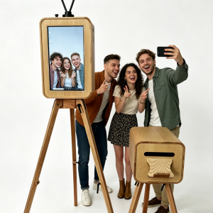 Artibooth Wood Printer Stand for DNP620/RX1/HITI P525L – 360 Photo Booth Selfie Enclosure