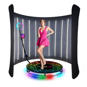 360 Photo Booth Curved LED Backdrop Enclosure – 8×8ft/10×8ft, Aluminum, 48H Dispatch