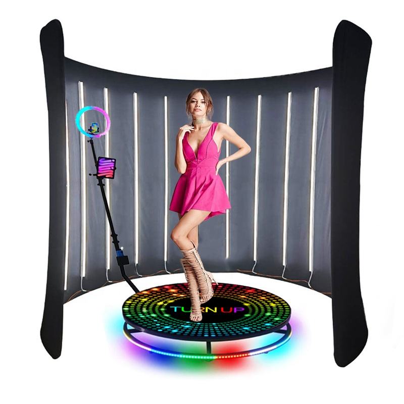 360 Photo Booth Curved LED Backdrop Enclosure – 8×8ft/10×8ft, Aluminum, 48H Dispatch