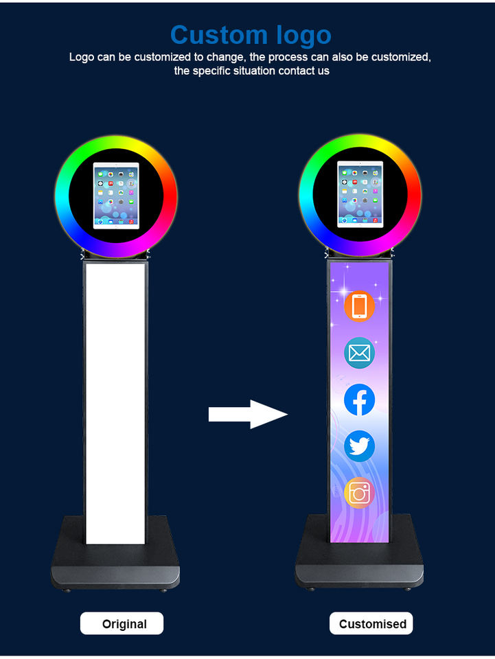 Ring Light iPad Photo Booth – 360° Rotating Stand with RGB LED, Instant Print (11" iPad) - Image 4