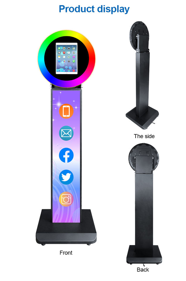 Ring Light iPad Photo Booth – 360° Rotating Stand with RGB LED, Instant Print (11" iPad) - Image 5