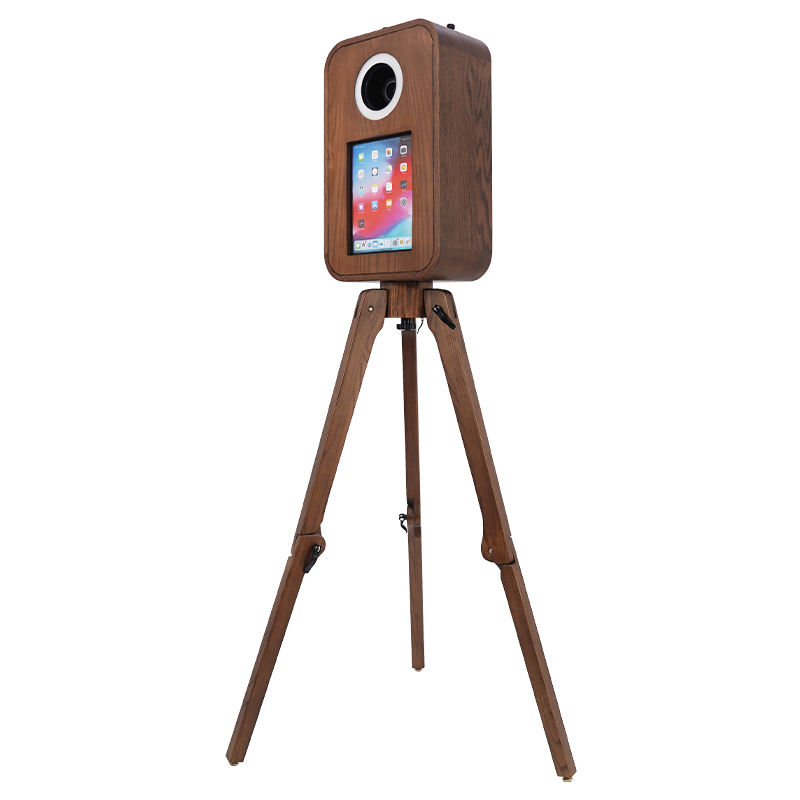 Artibooth Red Oak Retro Photo Booth for 12.9" iPad – Instant Print, DSLR Compatible, US Warehouse - Image 3